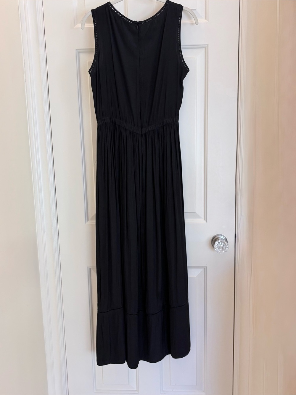 Gerard Darel Sleeveless Black Maxi Dress with Openwork details